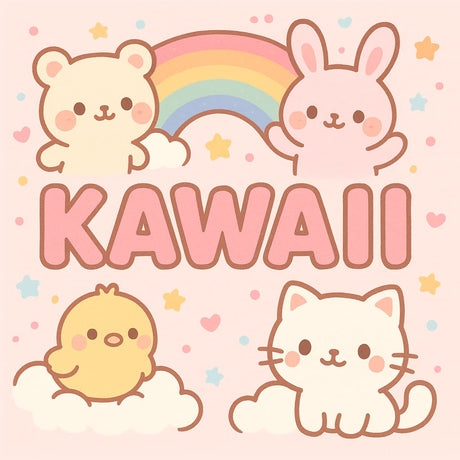 Kawaii / Cute avdelning. Dekorera med söta figurer, som dessa små räv-stickers