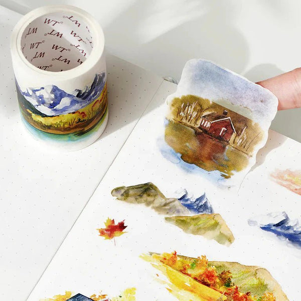 Avdelningen med tema höst. Bilden visar pre-cut washi tape med höstmotiv.