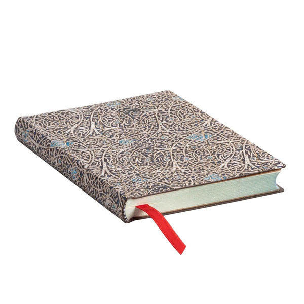 Liggande anteckningsbok i serien Granada Turquoise från Paperblanks. Skrivbok har mönster i silver och turkos. - Tidformera