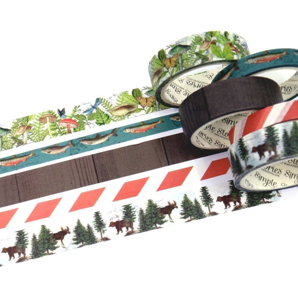 Utrullad washi tape i serien Lakeside från Simple Stories - Tidformera