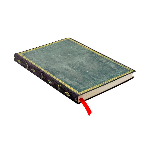 Liggande grön anteckningsbok från serien Pacific Blue från Paperblanks. - Tidformera