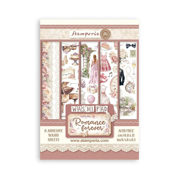 Washi pad ur serien Romance forever från Stamperia. Temat är romantik och blommor.- Tidformera