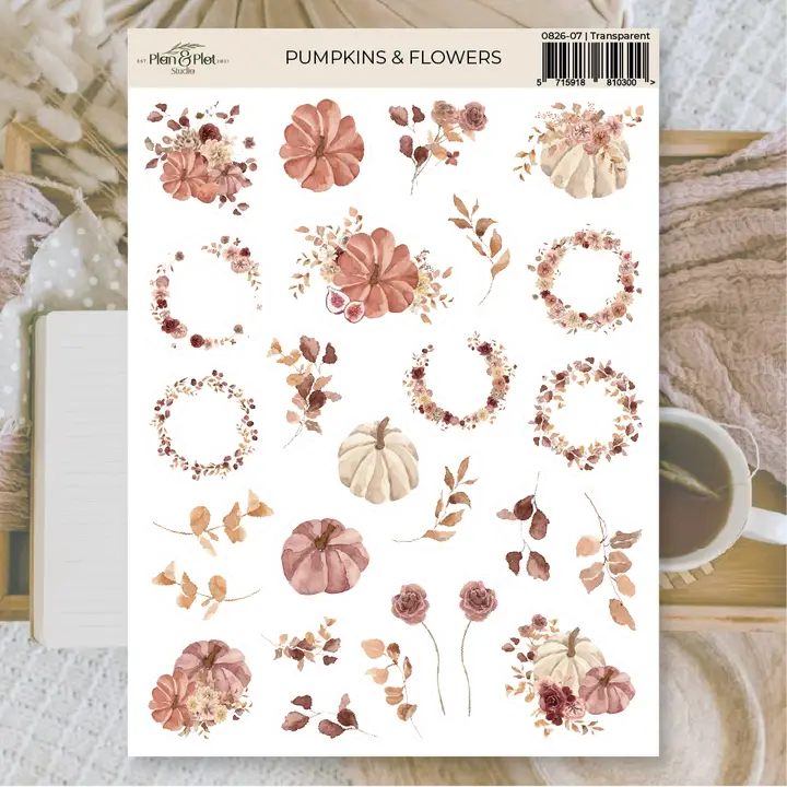 Plan & Plot Studio Vinyl Stickers - Pumpkins & Flowers
