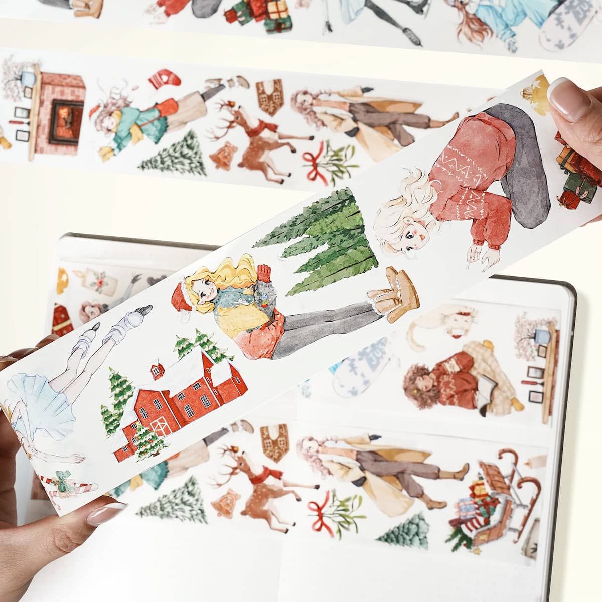 Sticker Pet Tape - Pre-cut - Snowy Strolls - 65 mm