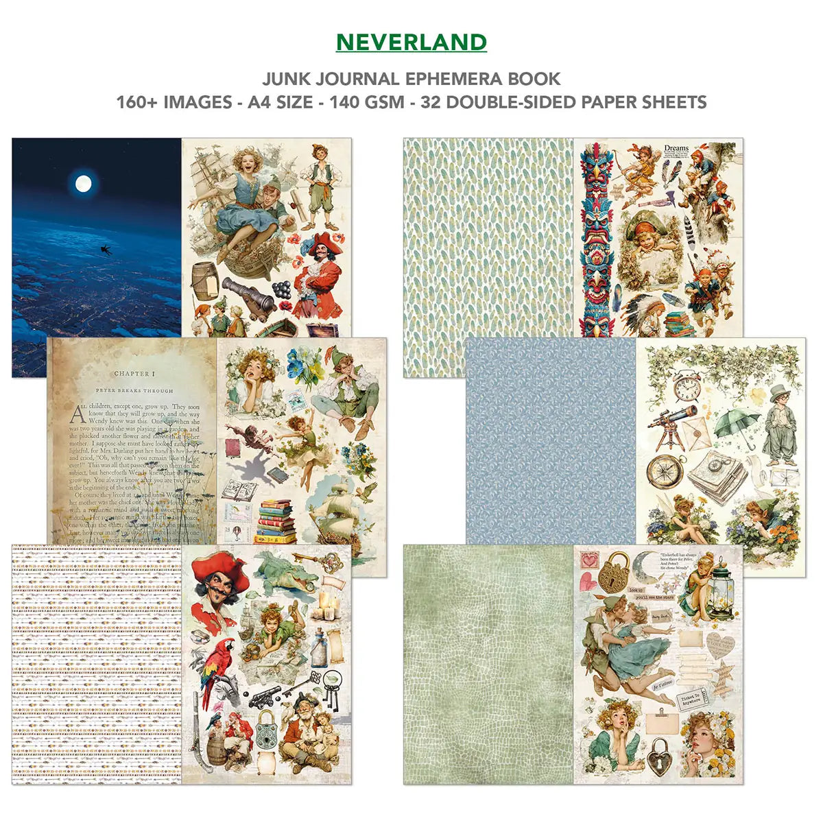 Junk Journal & Ephemera book - Neverland