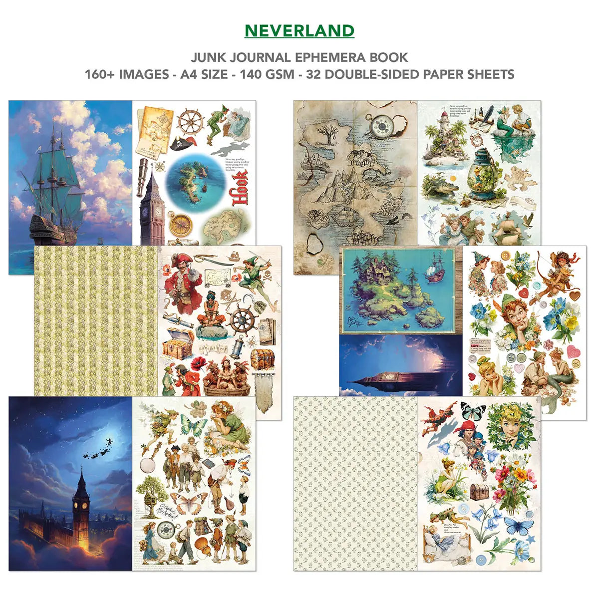 Junk Journal & Ephemera book - Neverland