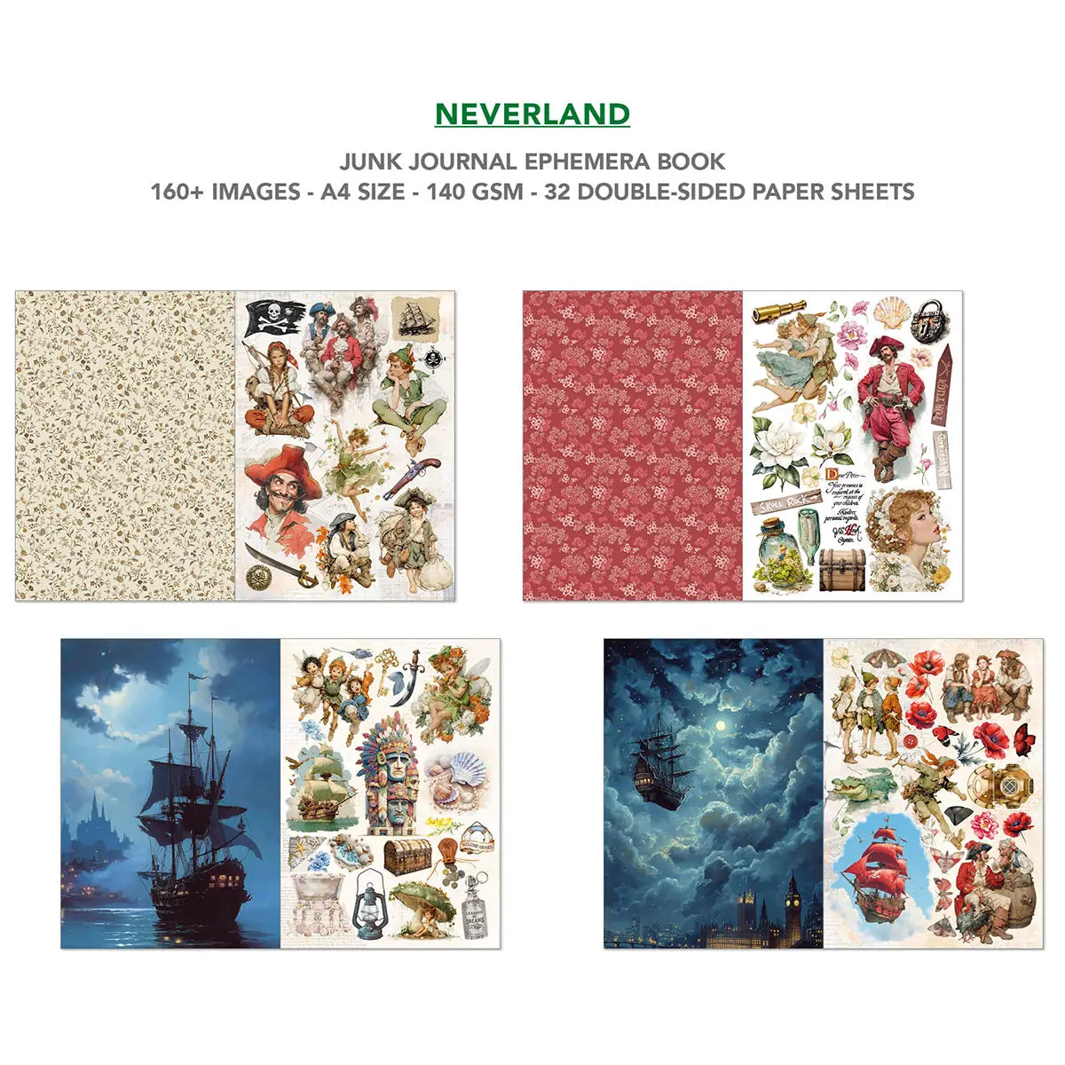 Junk Journal & Ephemera book - Neverland