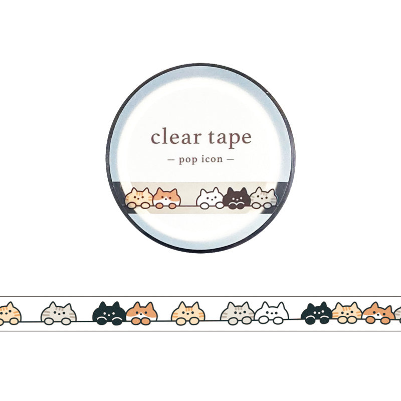 Clear tape 7 mm - Pop icon - Cats