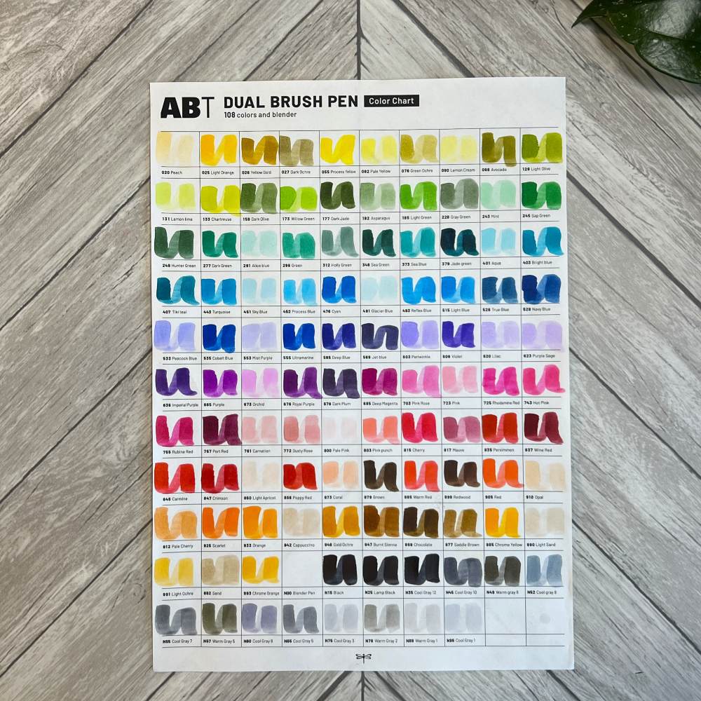 Smakprov - Tombow ABT Dual Brush pen - Swatches