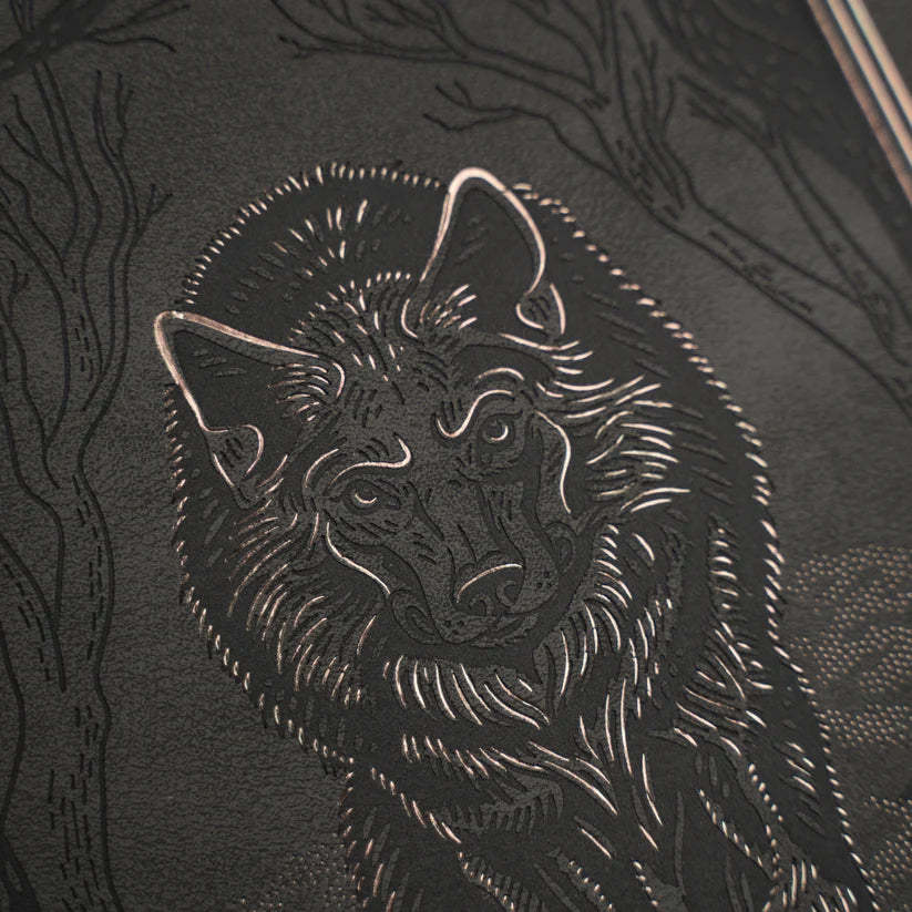 Dotted Notebook - Black dot grid - B6 - Wolf in the Night
