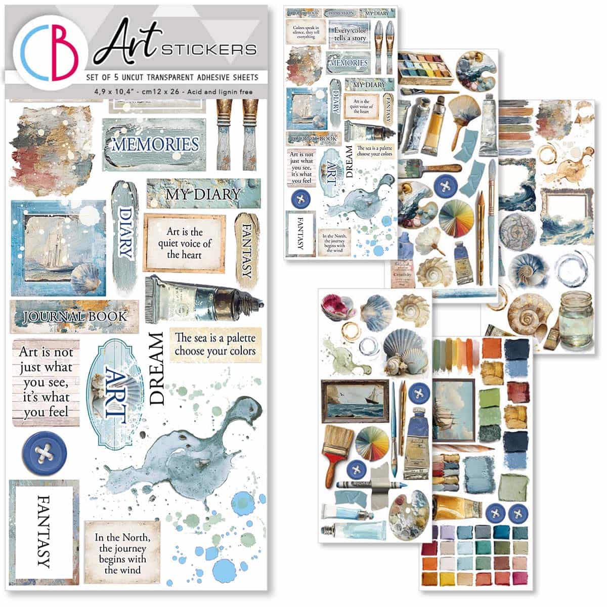 Art stickers 5-pack - An artist journey