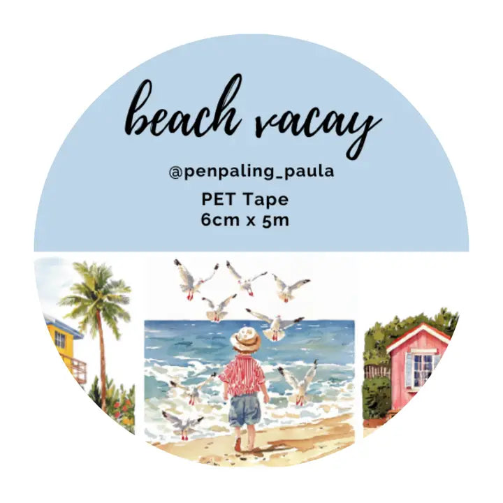 Pre cut Pet Tape - Penpaling Paula 60 mm - Beach Vacay