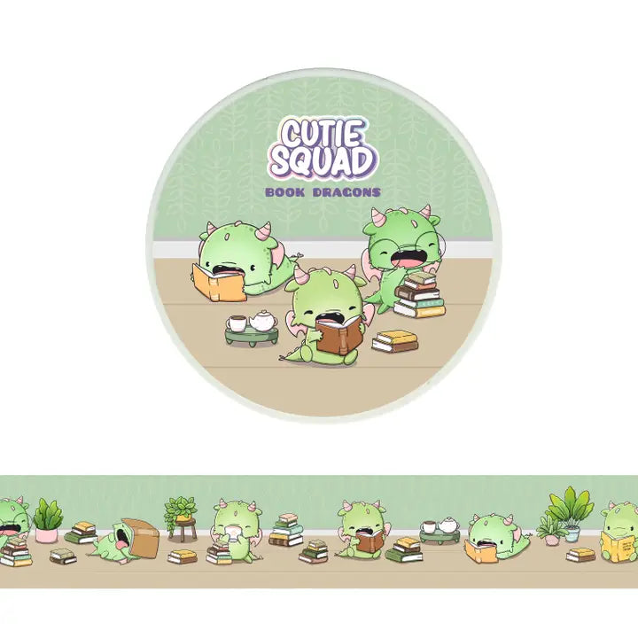 Washi tape CutieSquad - Book Dragons