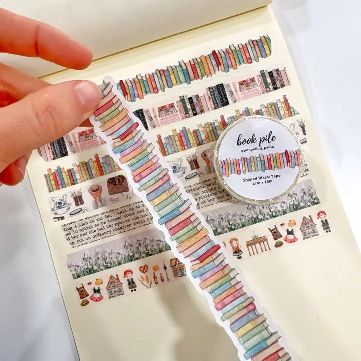 Washi tape - Shaped - Book Pile 20 mm