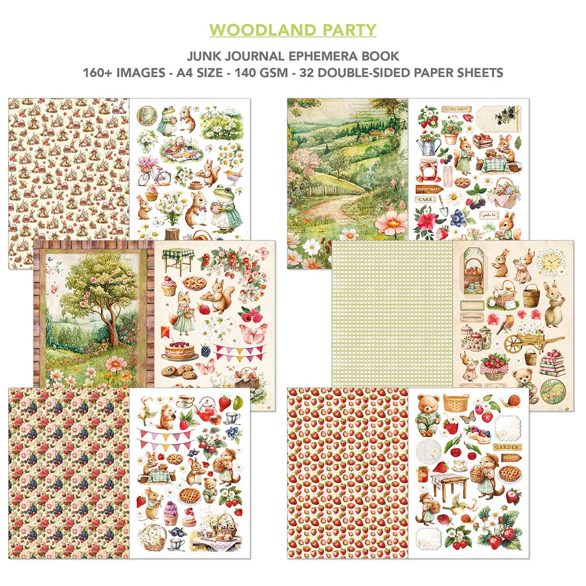 Junk Journal & Ephemera book - Woodland Party