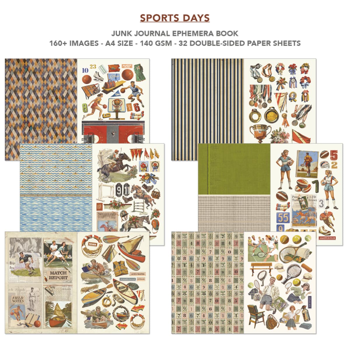 Junk Journal & Ephemera book - Sports Days