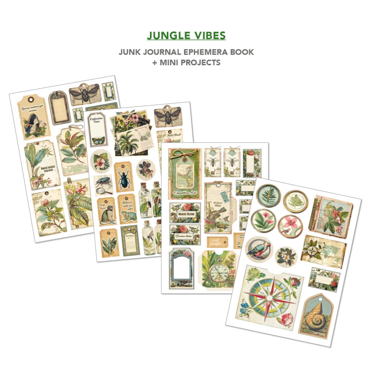 Junk Journal & Ephemera book - Jungle Vibes