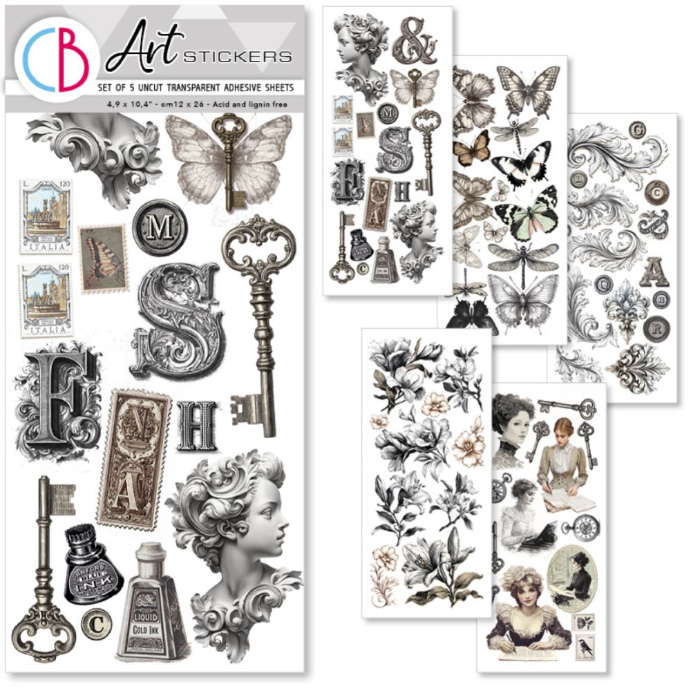 Art stickers 5-pack - Typographic