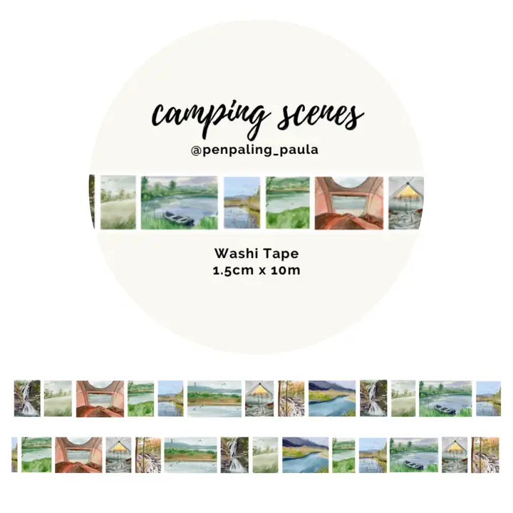 Washi tape 15 mm - Penpaling Paula - Camping Scenes