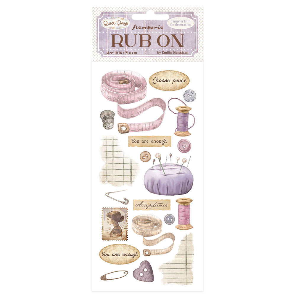 Rub-on - Quiet Days - Sewing