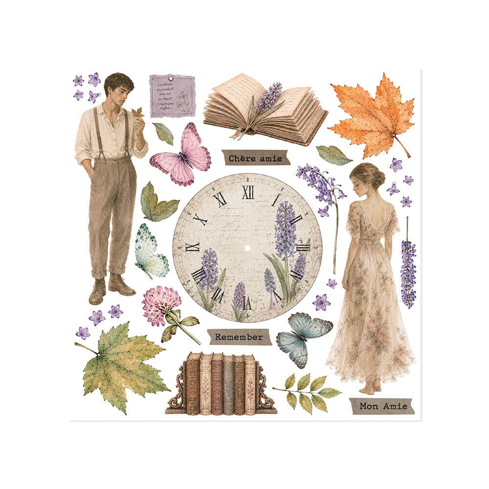 Rub-On Kit 15,5 x 15,5 cm - Flowers and Poems