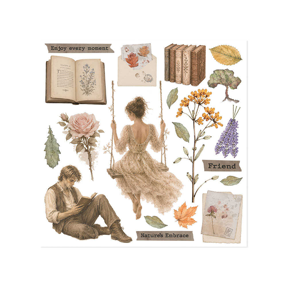 Rub-On Kit 15,5 x 15,5 cm - Flowers and Poems