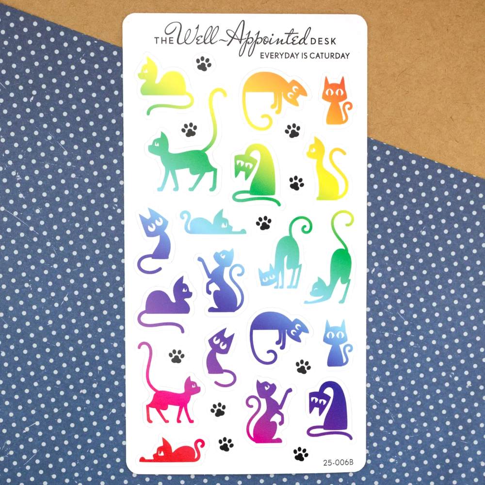 Stickers - Everyday Is Caturday - Rainbow