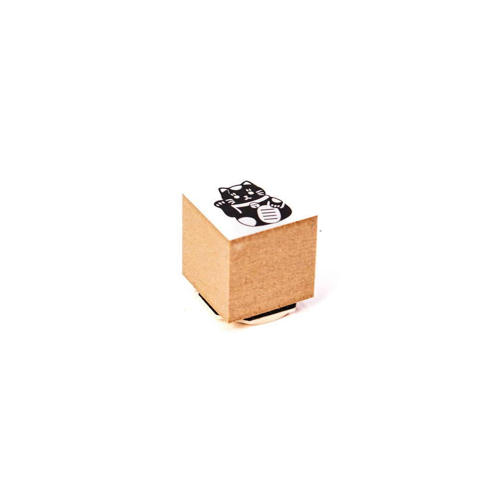 Craft Rubber Stamp Hanko - 20 x 20 - Lucky cat