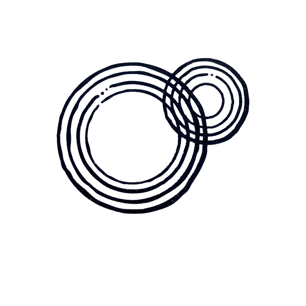 Craft Rubber Stamp Hanko - 25 x 30 - Circles