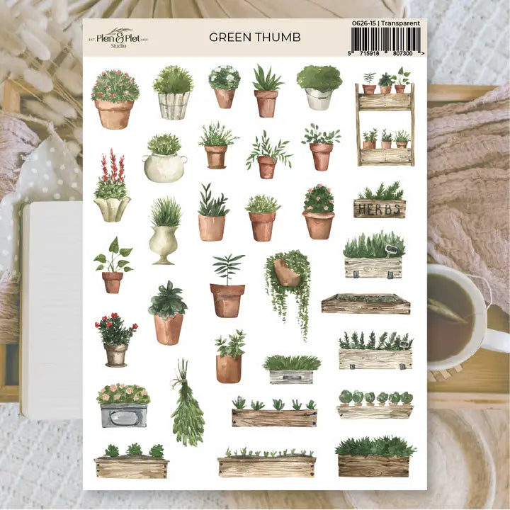 Stickers Plan & Plot Studio Vinyl - Green thumb