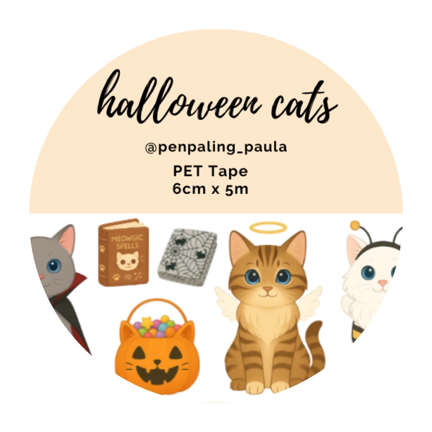 Pre-cut PET Tape - Penpaling Paula 60 mm - Halloween Cats