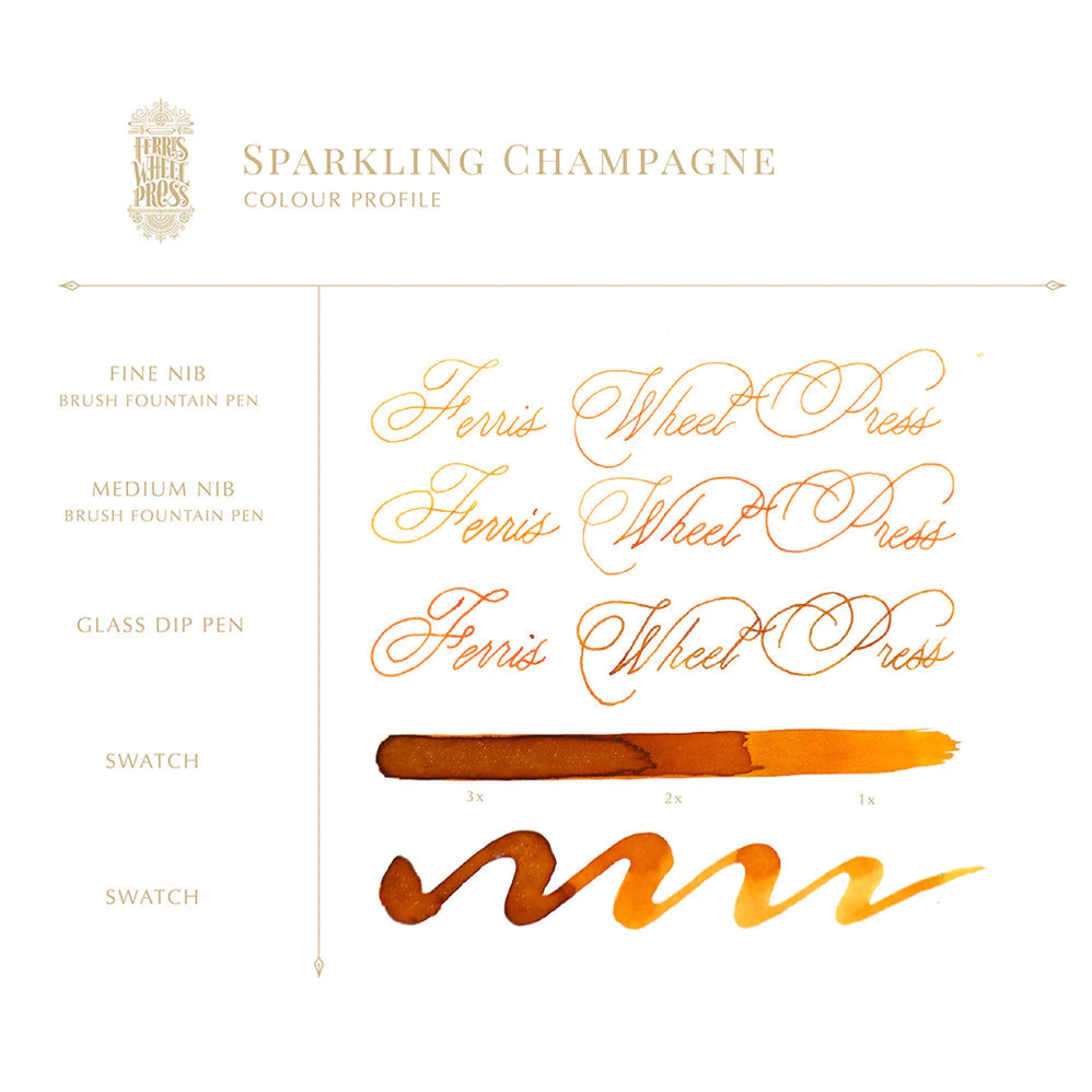 Bläckflaska 38 ml - Sparkling Champagne - 3 - Ferris Wheel Press - Tidformera