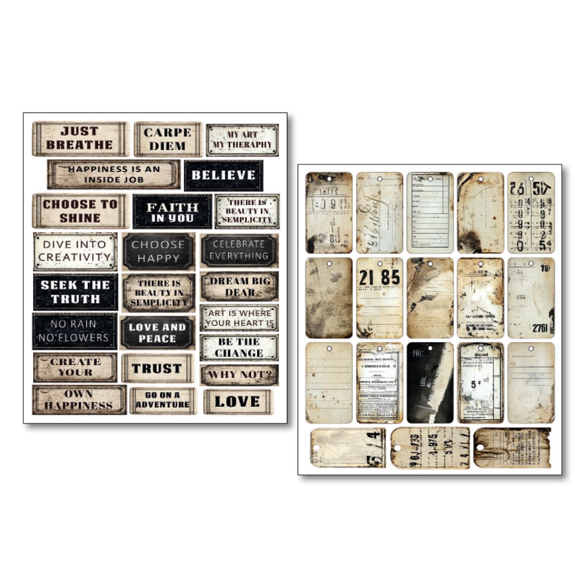 Mixed Media Stickers - 10-pack - Kind Thoughts