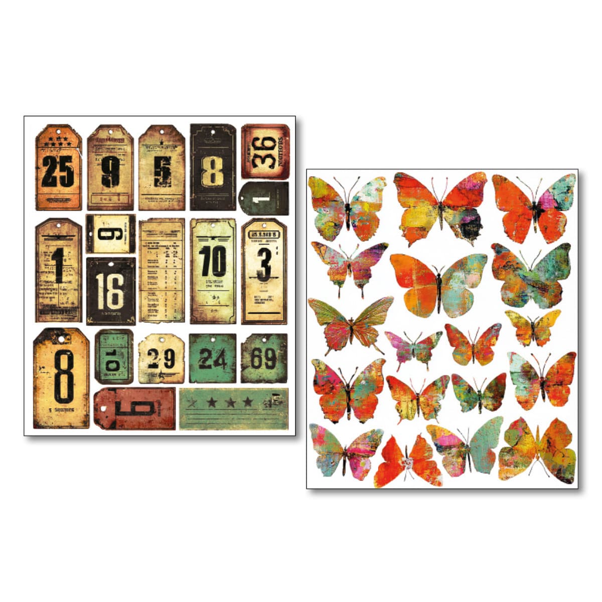 Mixed Media Stickers - 10-pack - Scratched Labels