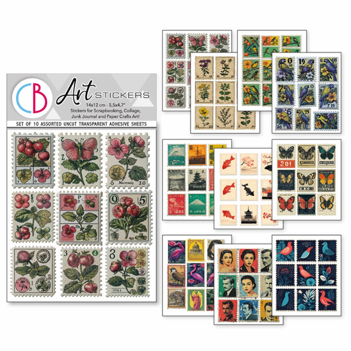 Art stickers 14 x 12 10-pack - Faraway mail