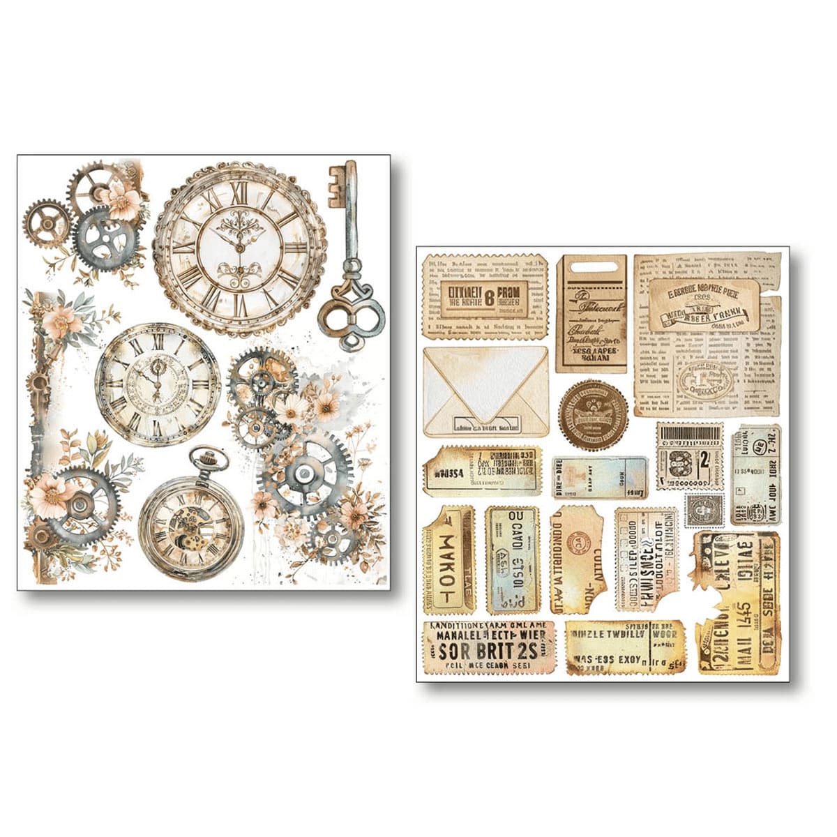Mixed Media Stickers - 10-pack - Lost in Time