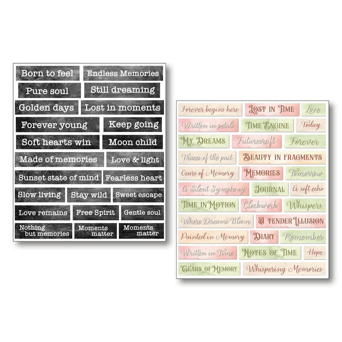 Mixed Media Stickers - 10-pack - Lost in Time
