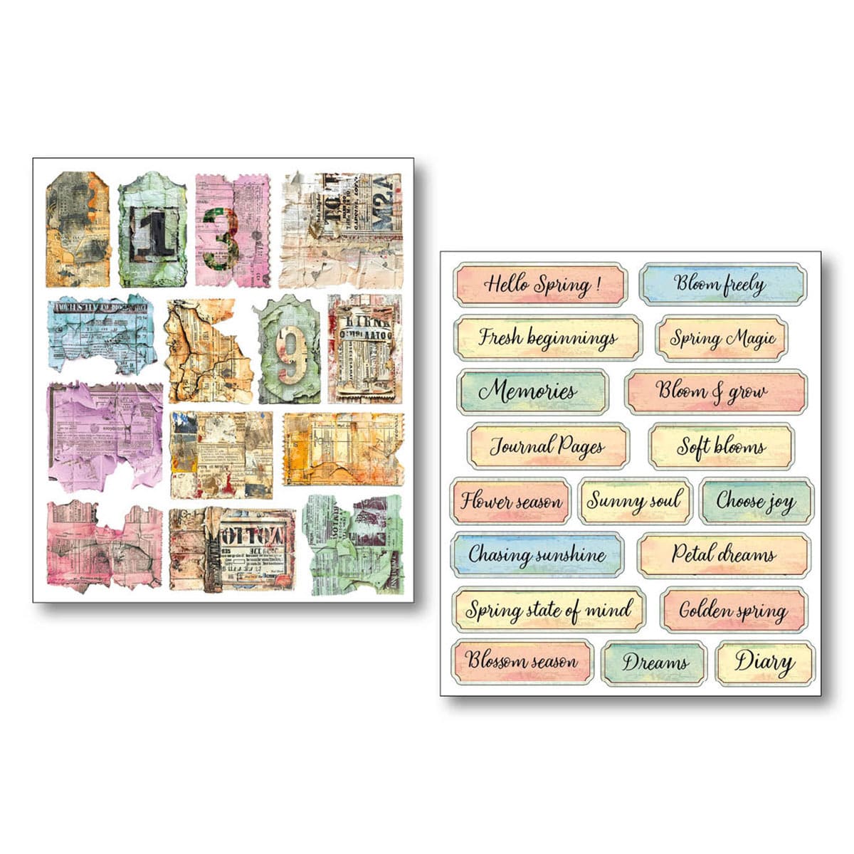 Mixed Media Stickers - 10-pack - The sound of spring