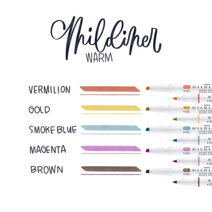 Mildliner Överstrykningspennor 5-pack - Warm