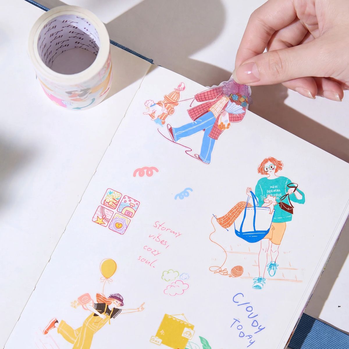 Sticker Washi Tape - Pre-cut - Dopamine Days - 65 mm