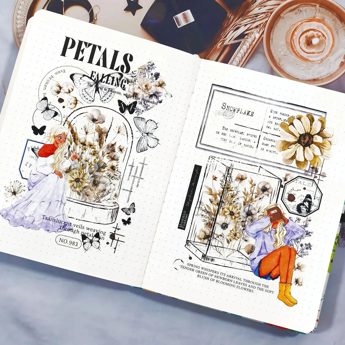 Sticker Washi Tape - Pre-cut - Frosted Meadow - 70 mm