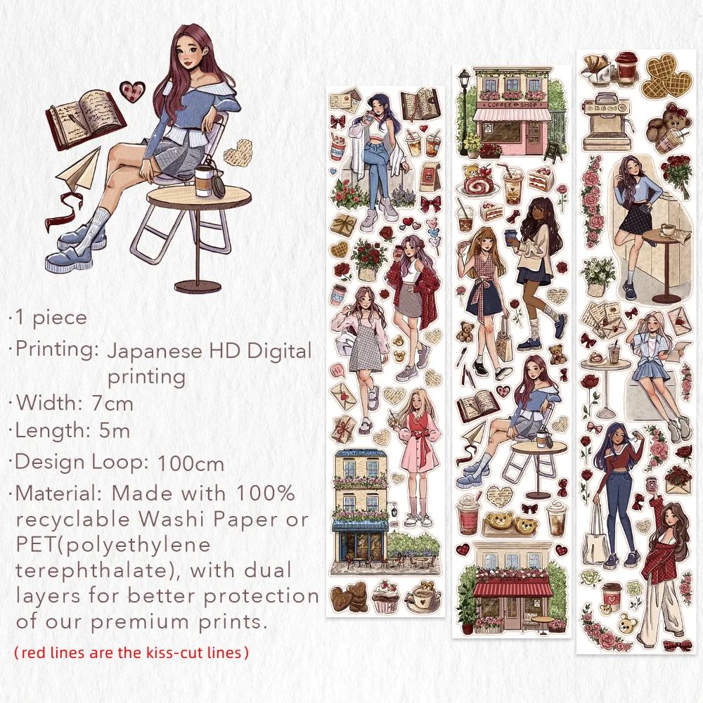 Sticker Pet Tape - Pre-cut 70 mm - Journal Nook