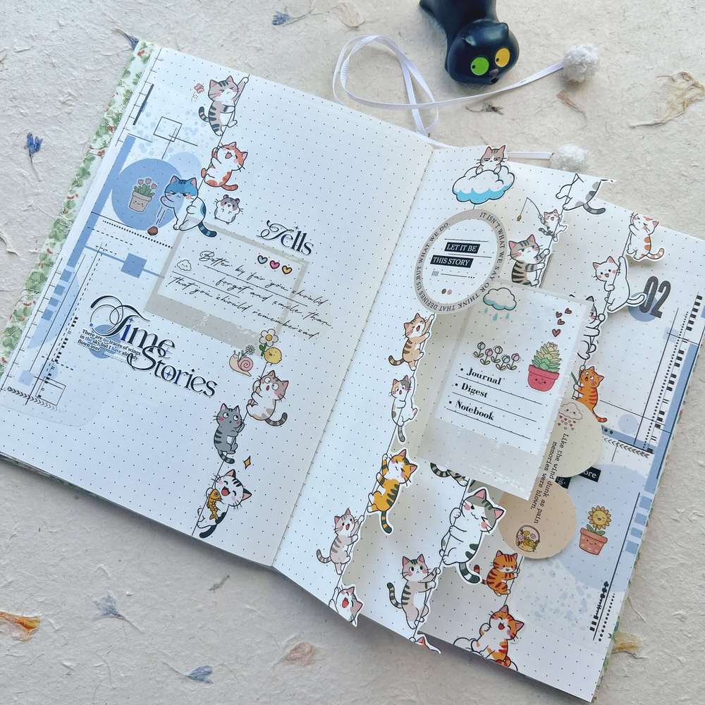 Sticker Washi Tape - Pre-cut - 40 mm - Kitty Cascade