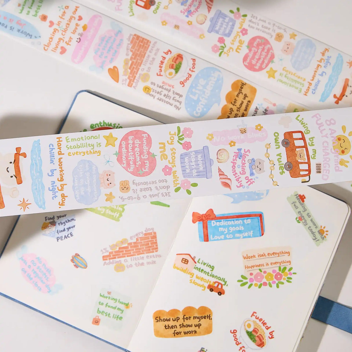 Washi Tape Stickers - Pre-cut - The Confident Mind - 60 mm