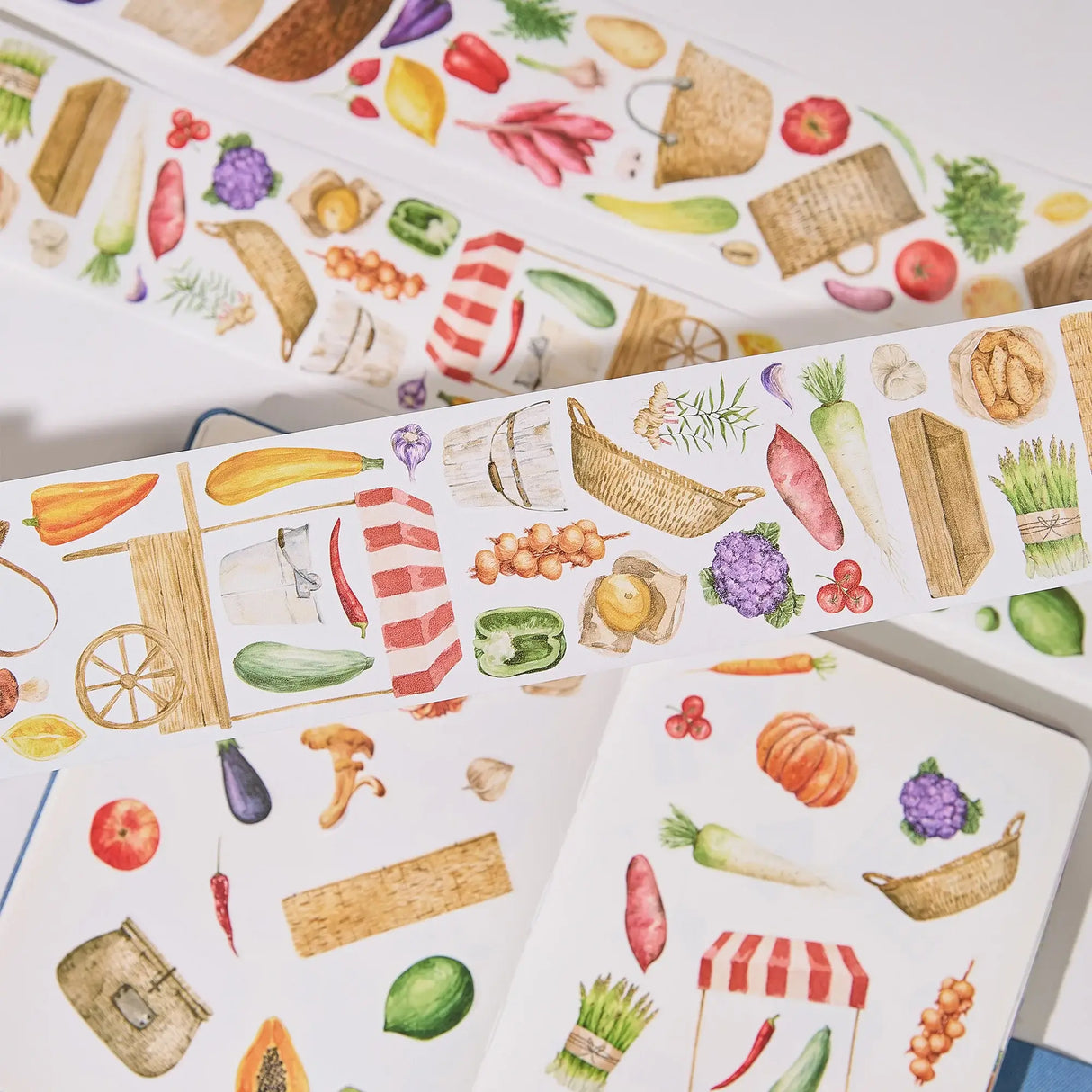 Sticker Washi Tape - Pre-cut - 70 mm - Summer Bazaar