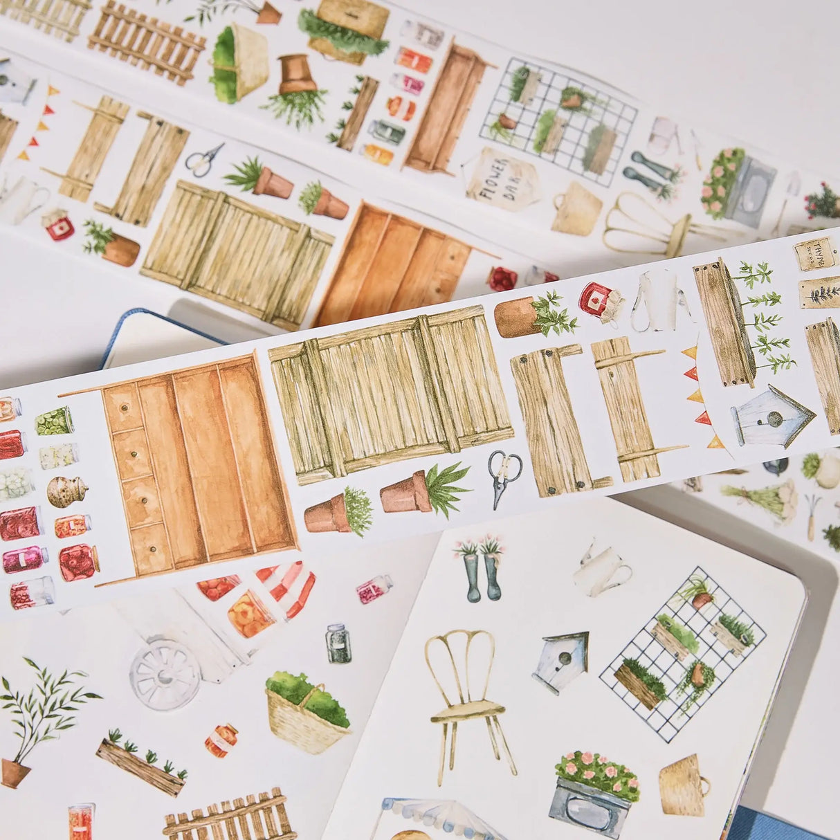 Sticker Washi Tape - Pre-cut - 70 mm - Summer Market