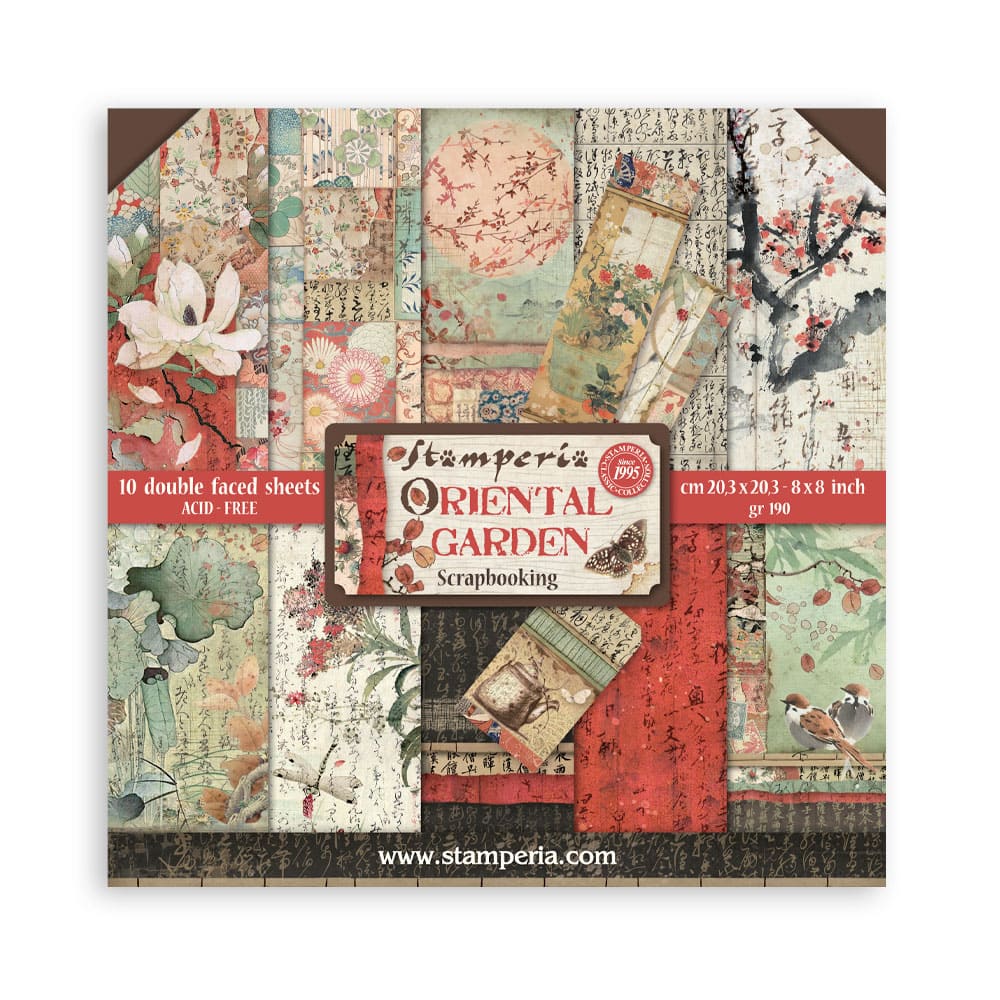 Scrapbookingpapper - Double faced - Oriental garden