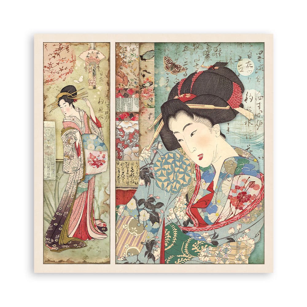 Scrapbookingpapper - Double faced - Oriental garden