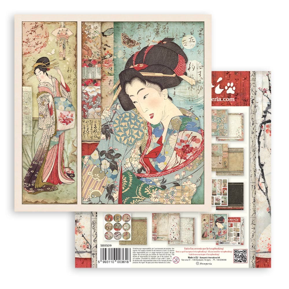 Scrapbookingpapper - Double faced - Oriental garden