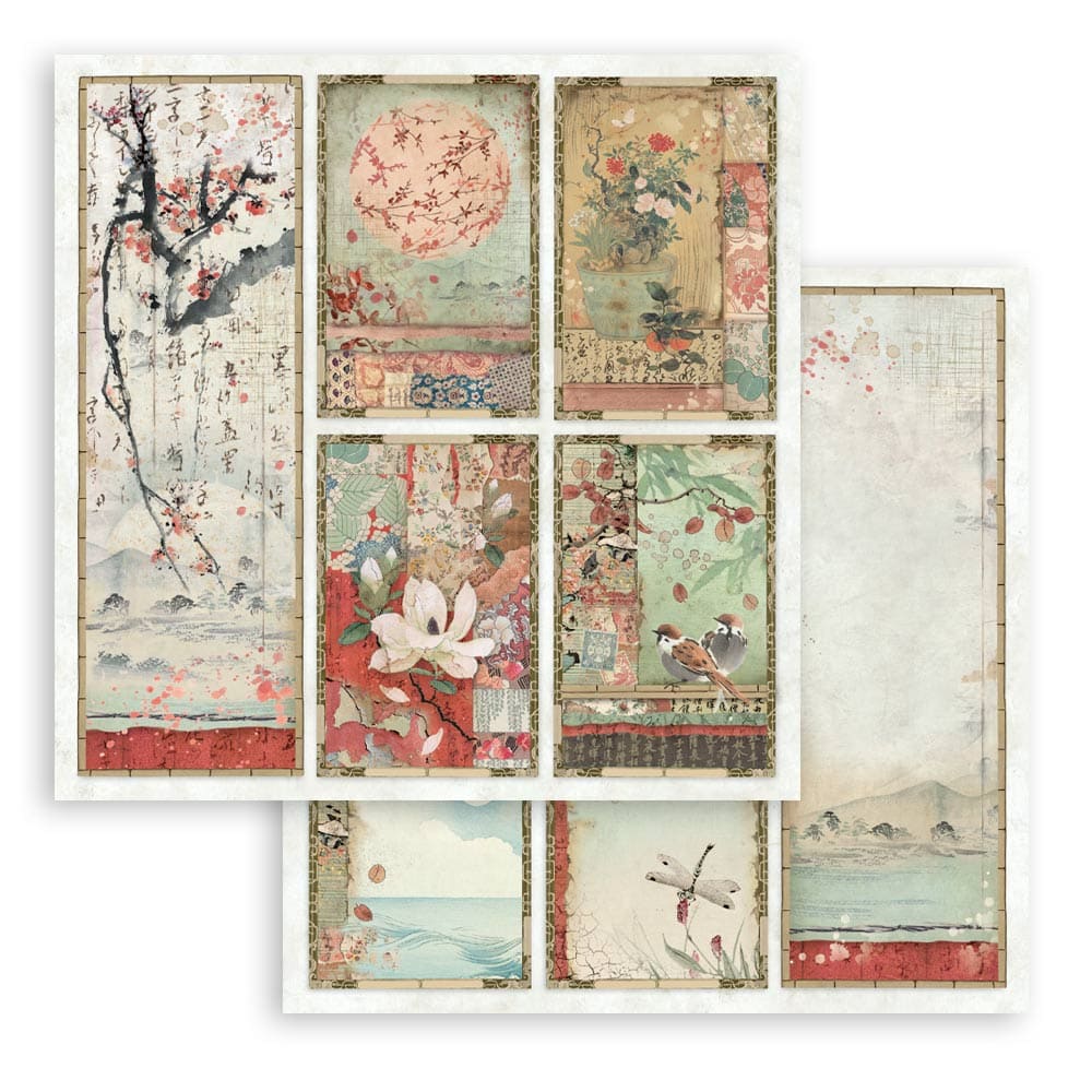 Scrapbookingpapper - Double faced - Oriental garden